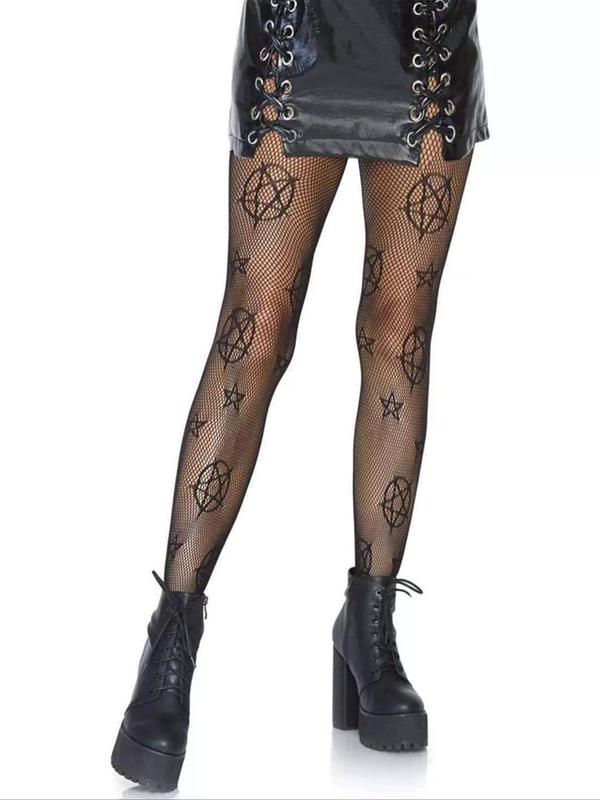 Women's 1 Pair Star Print High Waist Sexy Tights, Summer 2024 Fashion Casual Comfort Fishnet Tights for Lady Daily Outdoor Wear, Women's Underwear for Summer Spring Fall, Womenswear