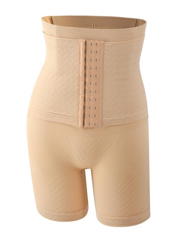Women's Solid High Waist Shapewear Shorts, Tummy Control Body Shaper, Seamless Panties Shorts, Women's Hook And Eye Waistband Shapewear Shorts