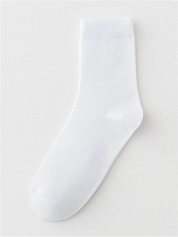 Women's 20 Pairs Solid Crew Socks, Casual Comfy Breathable Mid-calf Socks for Daily Wear, Multipack Knit Socks for All Seasons