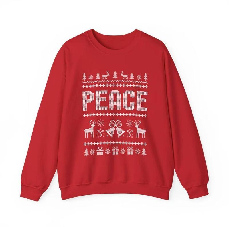 Matching Christmas Sweatshirts for Couples, Hilarious Ugly Sweaters, I Come in Peace Holiday Shirts Gifts for Couples, Gifts for Families, Full Size