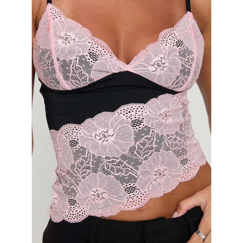 Antoine Top Pink   Black