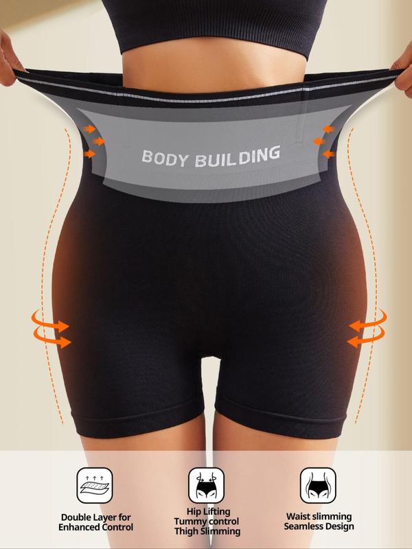 Women's Letter Tape High Waist Shapewear Shorts, Tummy Control Shaper, High Stretch Shapewear for Daily Wear