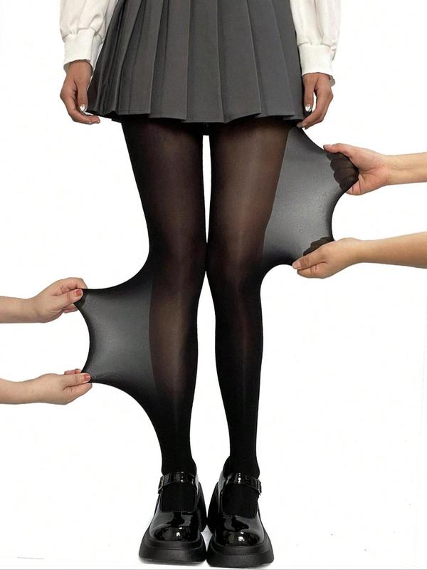 Women's Thin Solid Basic High Stretch Tights, 1 Pair Casual Comfy Soft Minimalist Slim Pantyhose for Lady Daily Wear, Ladies' Tights for Daily Wear, Womenswear, Summer Wear 2024, Fall Wear Black Girl, Fluffy Pajamas