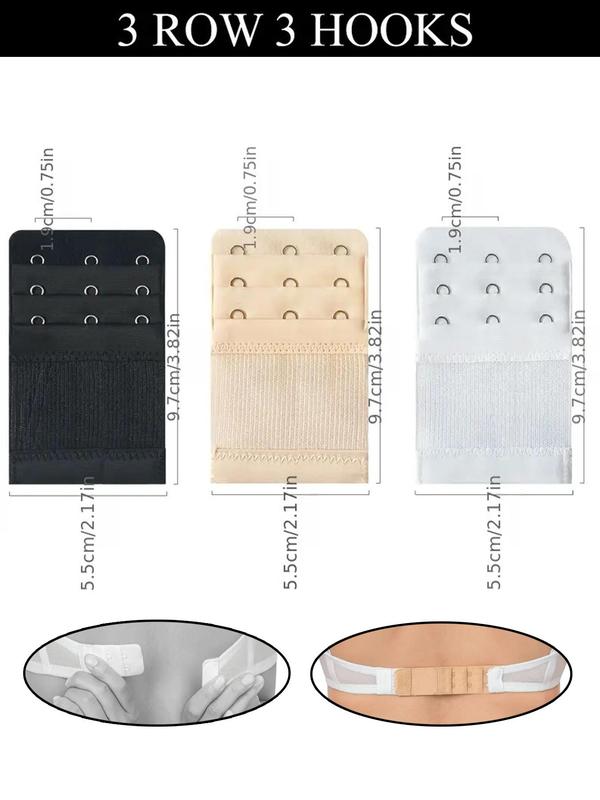 3pcs Bra Extension Strap Buckle, Adjustable Bra Extender for Daily Use, Underwear Accessories for All Seasons