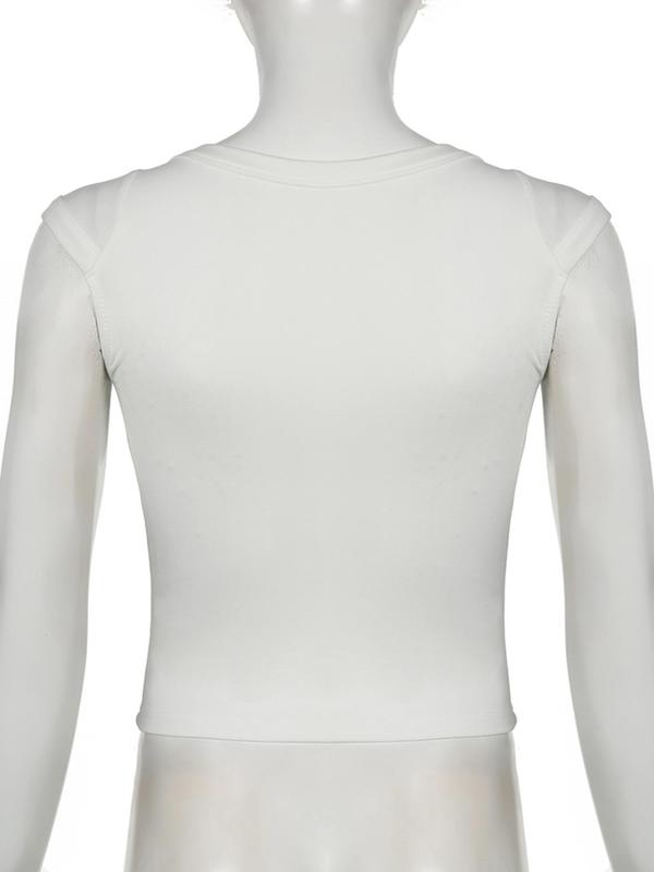 Women's Plain Wrap Deep V Neck Crop Tee, Casual Cap Sleeve T-Shirt for Summer, Ladies Clothes for Daily Wear