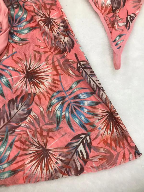 Women's Leaf Print Peplum Hem Tank Nightdress & Panty Two-piece Set, Casual Comfy Sleeveless Knot  Nightgown & Knicker for Daily Wear, Ladies Sleepwear for All Seasons