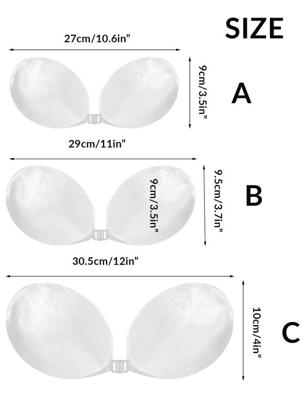 Women's Silicone Strapless Adhesive Bra Inserts, Clear Gel Push Up Enhancers Pads, Seamless Silicone Sticky Bra with Nipple Covers