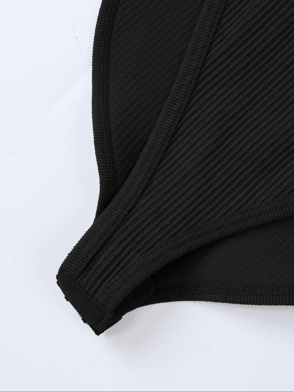 Women's Solid Square Neck Shapewear Bodysuit, Casual Comfy Tummy Control Shaper for Daily Wear, Women's Shapewear for All Seasons