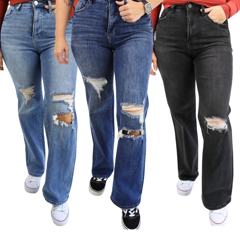 Tummy Control Wide Leg Jeans by RFM