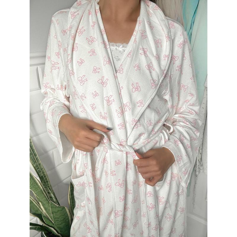 Polar Beary Pink Bows Hotel Robe