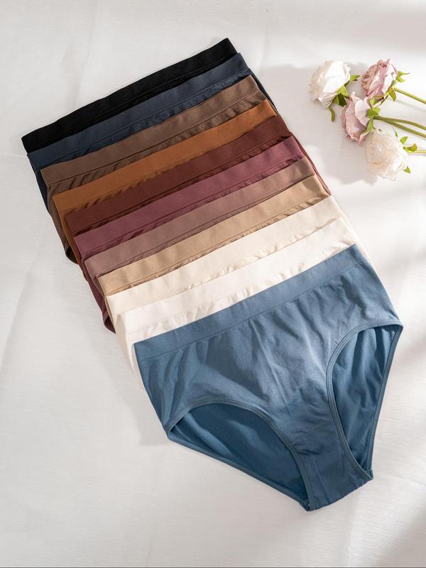  Solid Color Panty, Soft Comfy Breathable Knicker for Daily Wear, Underwear for Women, Women's Underwear for All Seasons