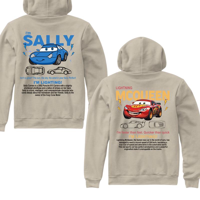 Couple’s Matching Hoodie - I’m McQueen & I’m Sally Cartoon Car Graphic Wear