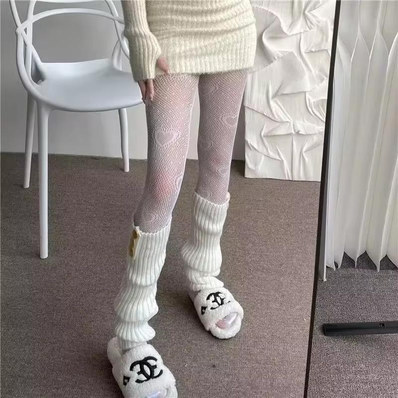 Lolita Long Socks Women Leg Warmers Knitted Warm Foot Cover White Arm Warmer Ladies Autumn Winter Crochet Socks Boot Cuffs Bentain