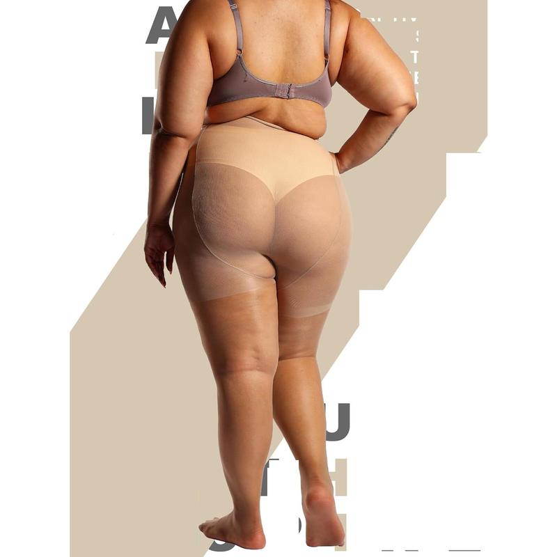 2 Pairs Plus Size Sheer Tights for Women, 17 Colors Ultra Thin Pantyhose Reinforced Toes High Waist Stockings 1XL-6XL