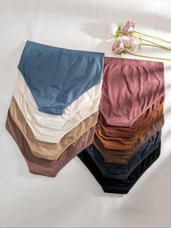  Solid Color Panty, Soft Comfy Breathable Knicker for Daily Wear, Underwear for Women, Women's Underwear for All Seasons