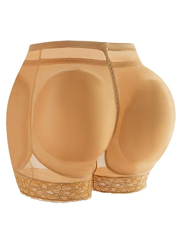 Women's Contrast Lace High Waist Shapewear Shorts, Breathable Comfortable Sheer Detachable Padded Panty, Tummy Control Butt Lifter, Seamless Shaper, Ladies Shapewear Bottoms