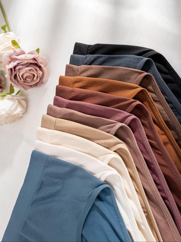  Solid Color Panty, Soft Comfy Breathable Knicker for Daily Wear, Underwear for Women, Women's Underwear for All Seasons