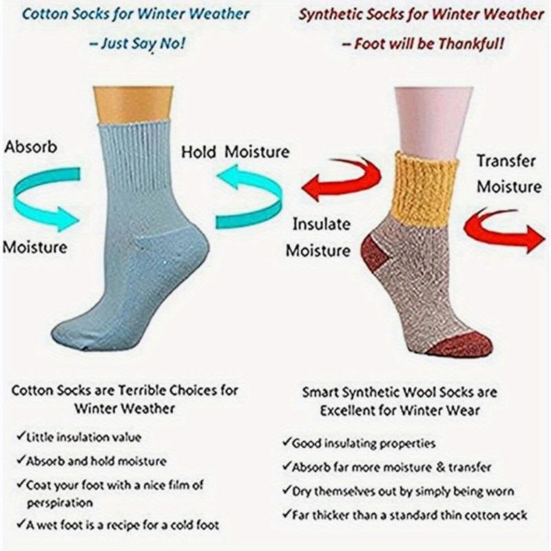 5 pairs of women's blended sports socks,25%wool,,75% polyester fiber, thick knit, warm and comfortable,,outdoor anklet socks,suitable for hand washing,winter mid length socks