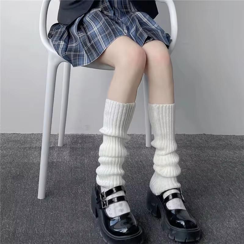 Lolita Long Socks Women Leg Warmers Knitted Warm Foot Cover White Arm Warmer Ladies Autumn Winter Crochet Socks Boot Cuffs Bentain