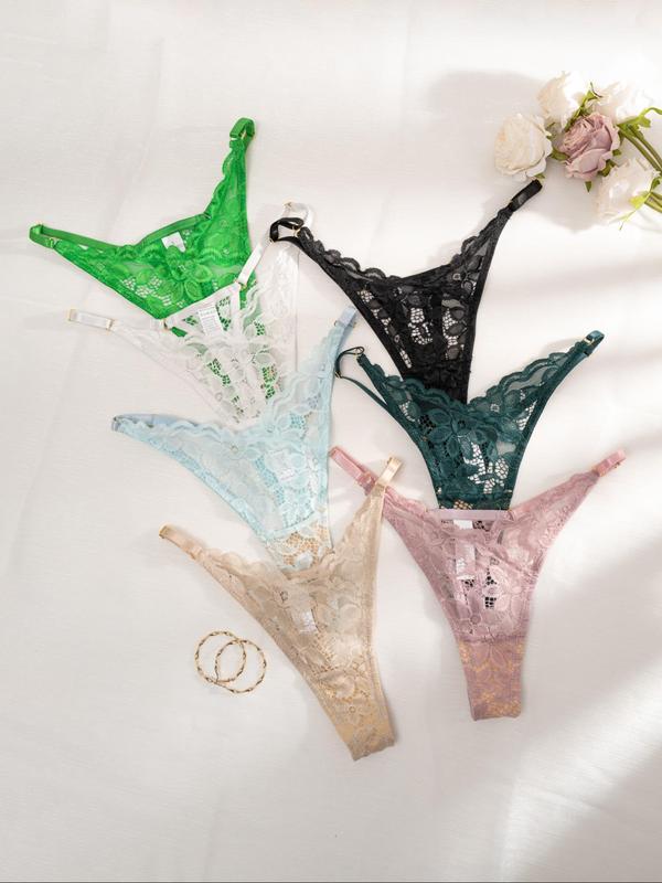 Women's Contrast Lace Panty, Soft Comfy Breathable Knicker for Daily Wear, Underwear for All Seasons