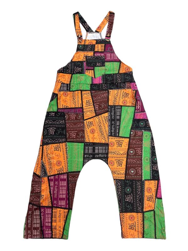 Women's Patchwork Print Pocket Cami Baggy Jumpsuit, Boho Casual Sleeveless Jumpsuit for Summer, Ladies Clothes for Beach Holiday Vacation