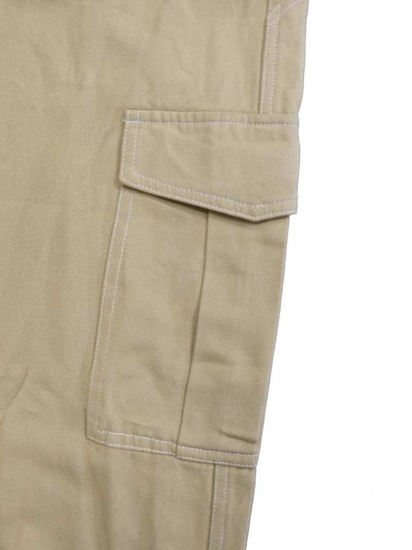 Women's Plain Button Fly Flap Pocket Cargo Pants, Street Fashion Casual Elastic Waist Trousers for Daily Wear, Ladies Bottoms for All Seasons