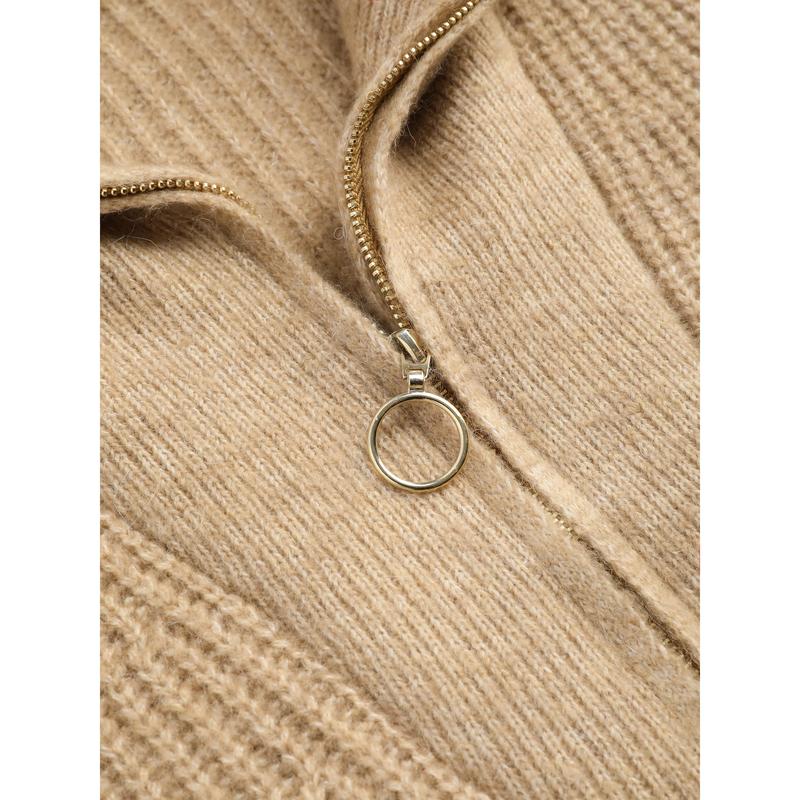 Solid Zip Up Knitted Vest