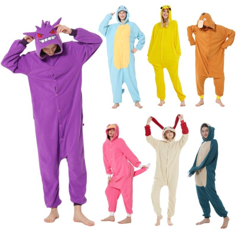 Cozy Velvet Baby Series Halloween Cartoon Animal Onesie Couple Pajamas