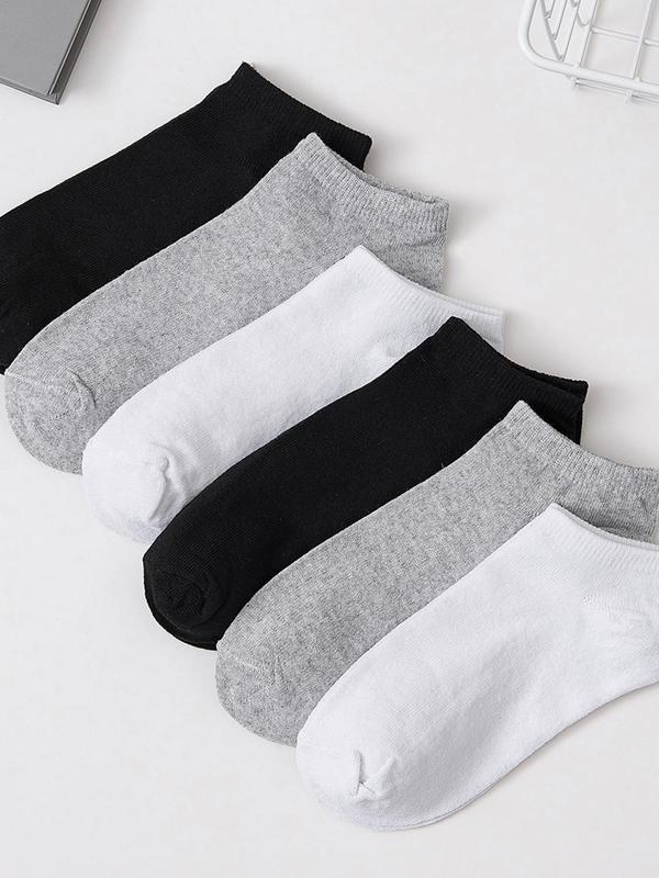 Summer 2024 Women's 6 Pairs Plain Ankle Socks, Multi-pack Fashion Casual Breathable Low Cut Socks For Summer Daily Wear, Women's Socks & Hosiery