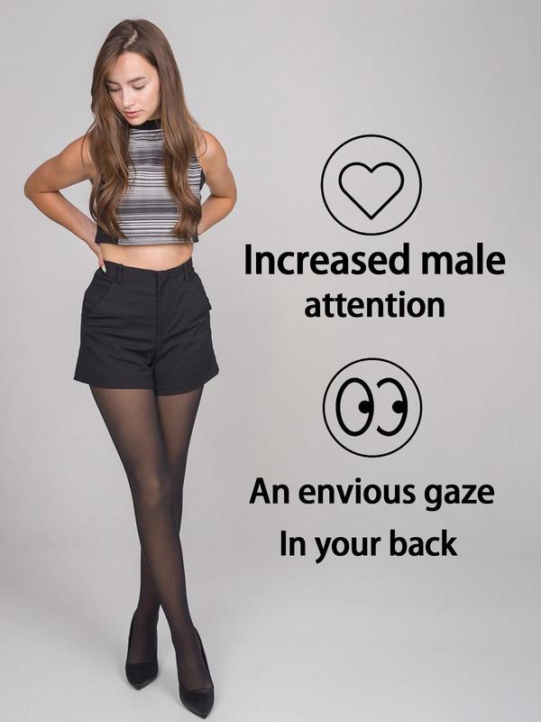 Women's Solid High Stretch Tights, Breathable Comfortable Pantyhose For Daily Wear, Ladies Stockings For All Seasons Womenswear