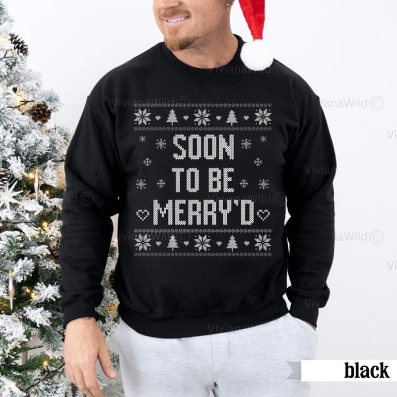 Ugly Christmas Sweater Couple, Soon To Be Merry'd, Merry Bride, Married Christmas, Matching Sweater Couples, Mr and Mrs Christmas Wedding