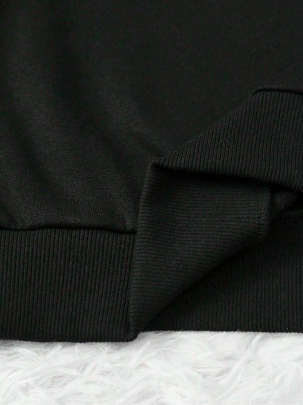 Women's Letter Print Drop Shoulder Long Sleeve Sweatshirt, Fashion Comfort Crew Neck Pullover for Daily Wear,  Sweatshirts for Women, Women Streetwear Clothes Tops for Spring & Fall