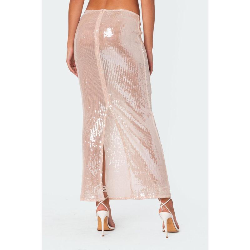 Riki Sheer Sequin Maxi Skirt