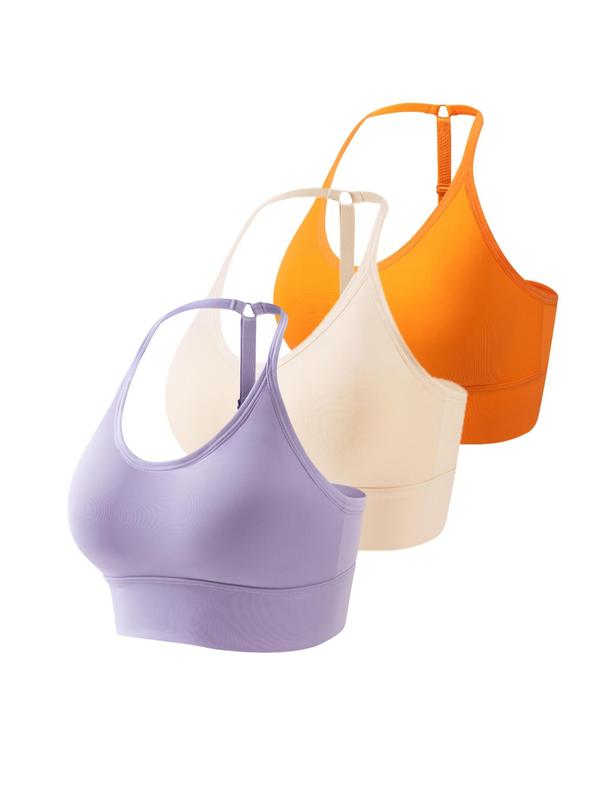 Women's Minimalist Spaghetti Strap Comfy Seamless Lingerie Top, Back To School Wear, Lady Basic Comfort Breathable Soft Solid Color Push Up Tank Top Bra, Fall Wear 2024, Lingerie Wear, Womenswear, Please Purchase A Size Up