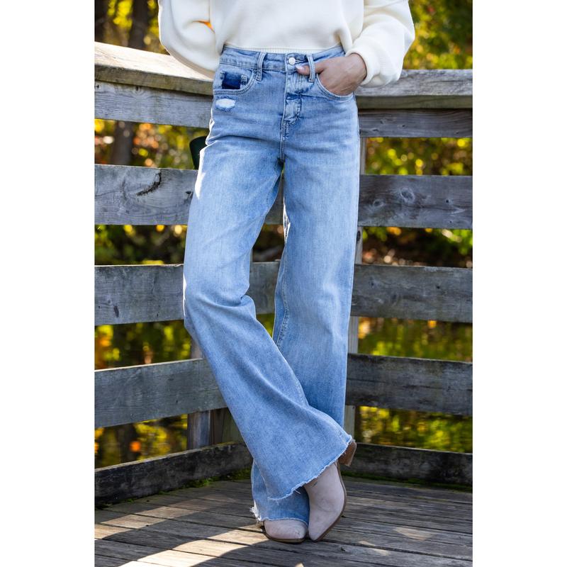 The Savannah from Lovervet: High-Rise Tummy Control Wide Leg Denim