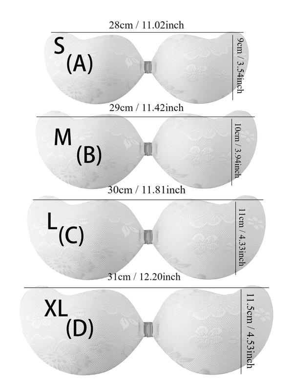 Women's Solid Color Invisible Stick-On Silicone Adhesive Bra, Strapless Self-Adhesive Nipple Covers Bralette, Back To School Wear, Lingerie Accessories for Wedding Party