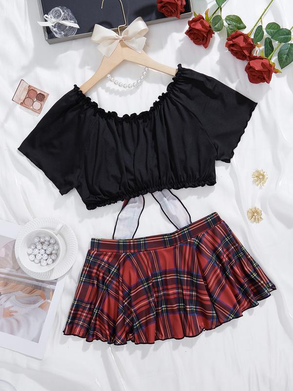 Sexy sexy underwear student dress preppy uniform seductive skirt suit
