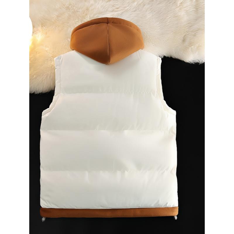 [Hot Selling] Luxury Faux Two-Piece Vest Jacket - Hooded, Zip-Up, Sleeveless Outerwear for Fall Winter