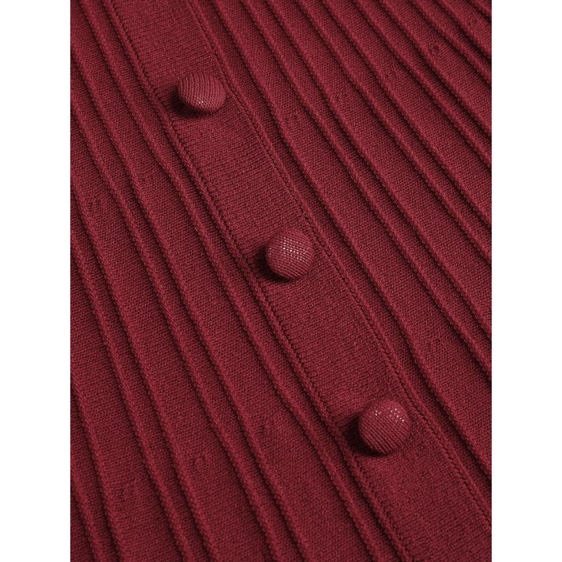 Cider [6 colors, size 0-26] Knit Mid Waist Button Maxi Skirt