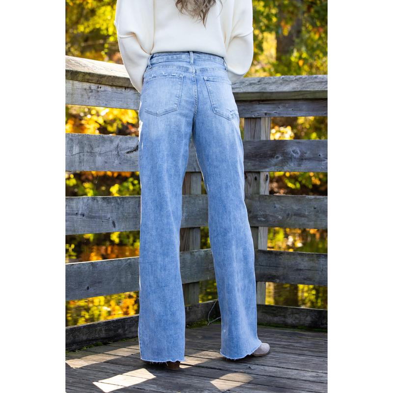 The Savannah from Lovervet: High-Rise Tummy Control Wide Leg Denim