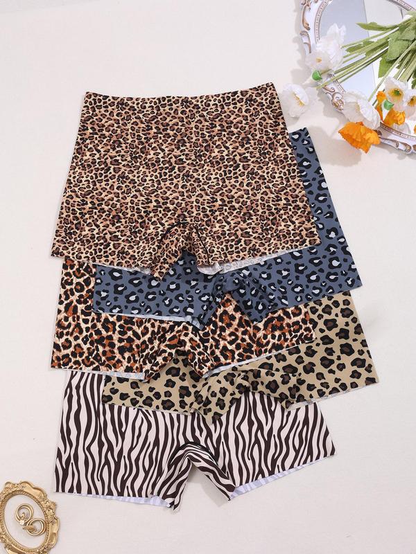 Women's Leopard Print Boyshorts, Soft Comfy Breathable Seamless Knicker for Daily Wear, Panties for Women, Underwear for All Seasons