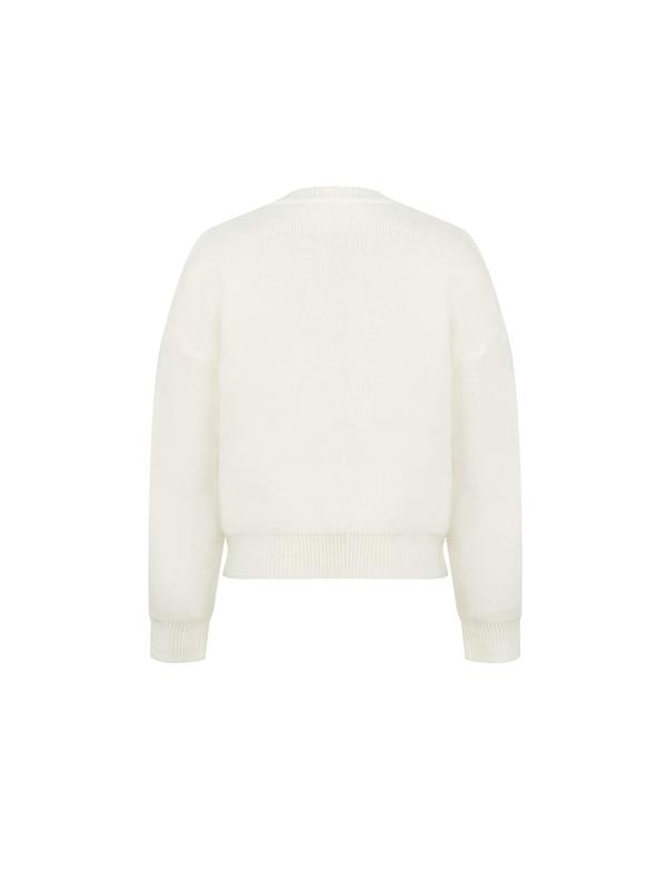 Women's Figure Print Round Neck Sweater, Casual Long Sleeve Jumper, Back-to-school Clothing, Ladies Fall Knitwear for Daily Wear, Preppy 80s Clothes