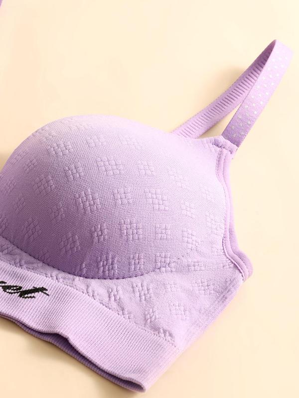 Women's Solid Wireless Bra, Soft Comfy Breathable Push Up Bra, Women's Lingerie for All Seasons