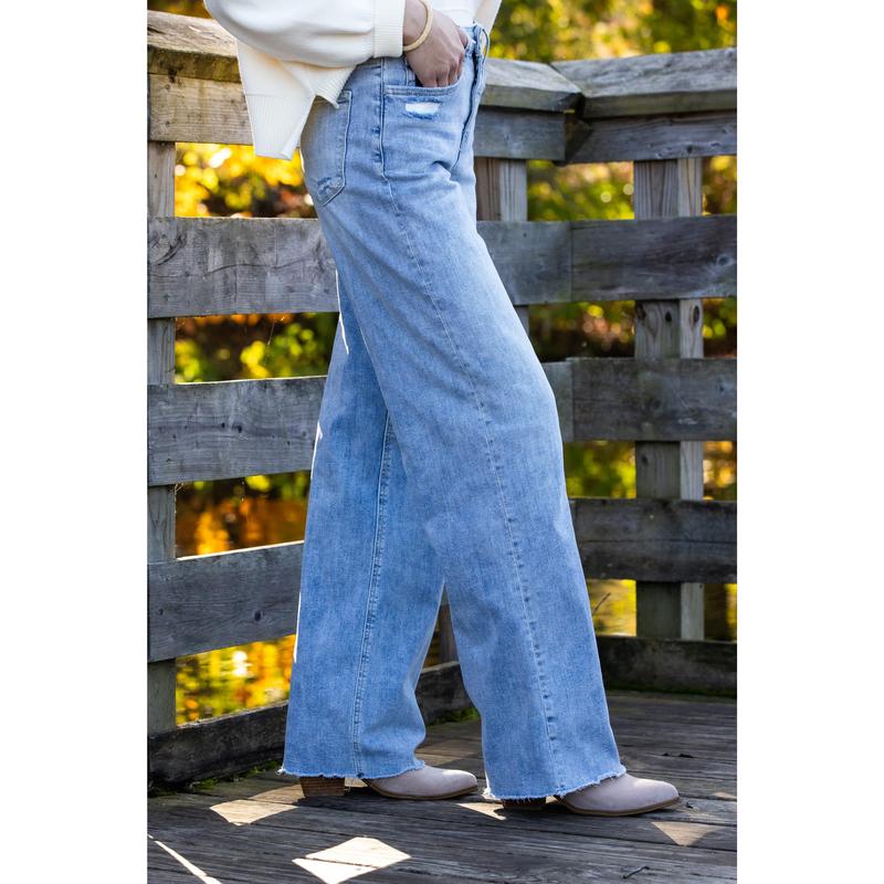The Savannah from Lovervet: High-Rise Tummy Control Wide Leg Denim