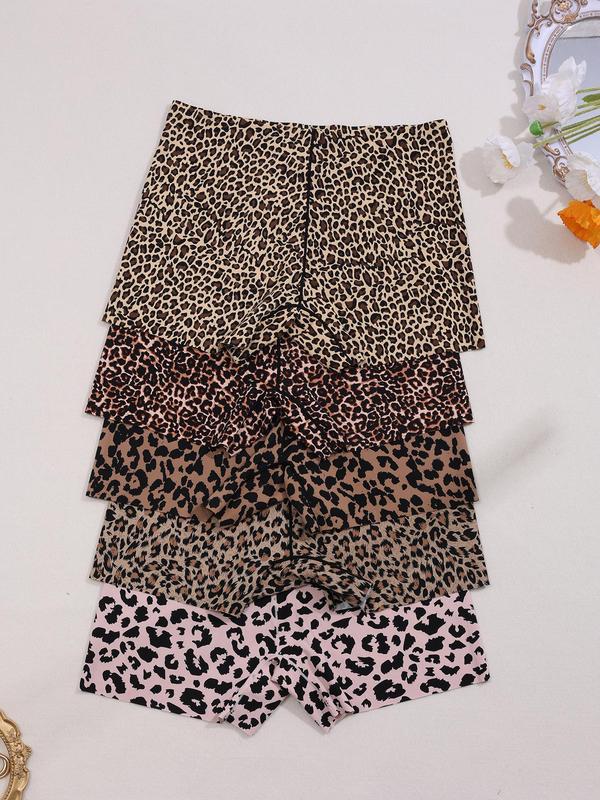 Women's Leopard Print Boyshorts, Soft Comfy Breathable Seamless Knicker for Daily Wear, Panties for Women, Underwear for All Seasons