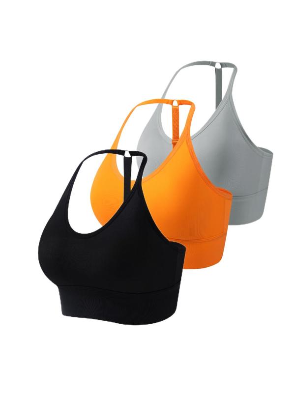 Women's Minimalist Spaghetti Strap Comfy Seamless Lingerie Top, Back To School Wear, Lady Basic Comfort Breathable Soft Solid Color Push Up Tank Top Bra, Fall Wear 2024, Lingerie Wear, Womenswear, Please Purchase A Size Up