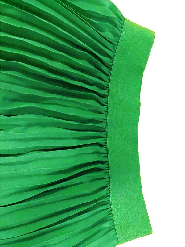 Women's Solid Color Pleated Skirt, Casual Fashion Long Skirt for Daily Wear, Ladies Bottoms for All Seasons