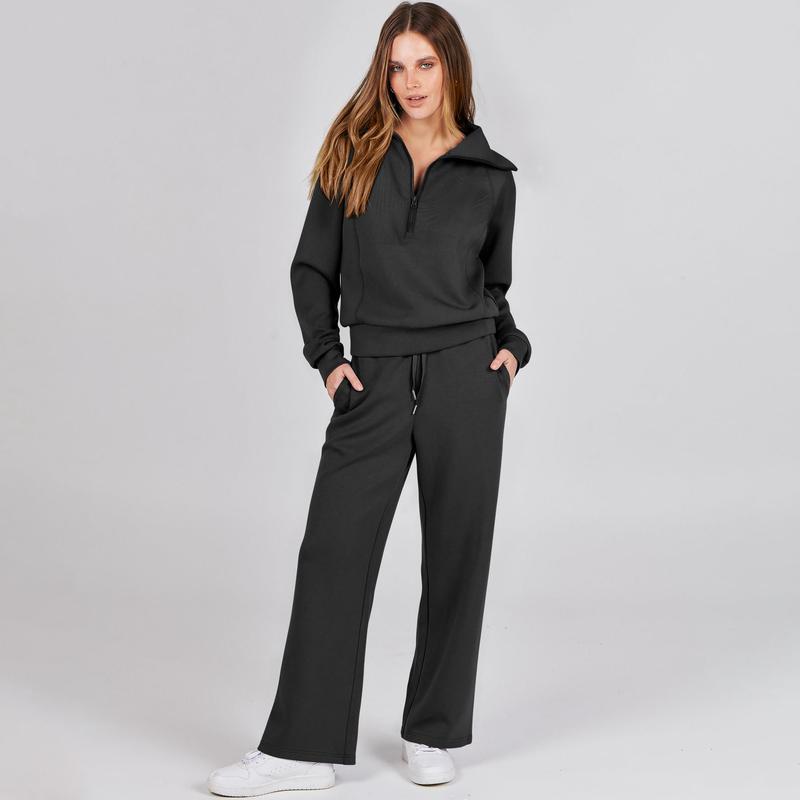 ANRABESS Women 2 Piece Outfits Sweatsuit Oversized Sweatshirt Sweatpants Tracksuit Sweat Lounge Matching Set 2024 Fall Trendy Polyester Womenswear