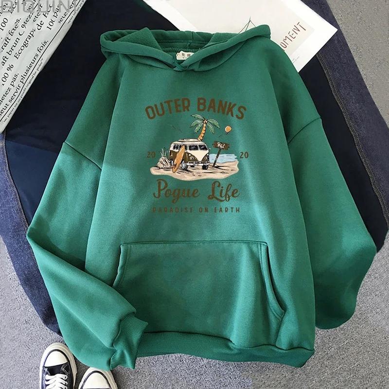 Outer Banks Pogue Life Graphic Hoody Hoodies, New Women Fashion Aesthetic Sweatshirts ,Female Kpop Style Streetwear
