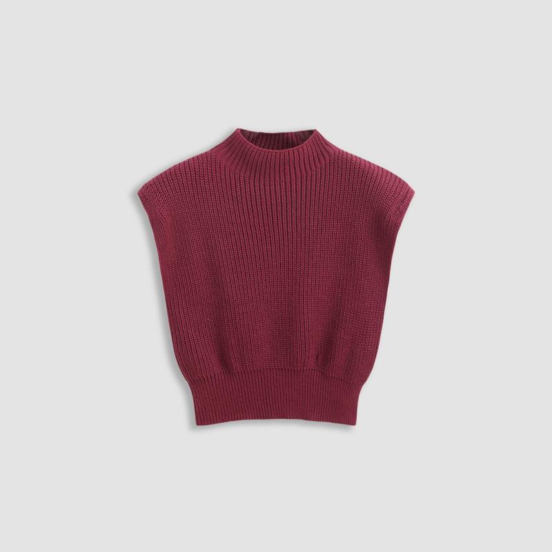 Cider [10 colors, size 0-26] Solid High Neck Knit Vest